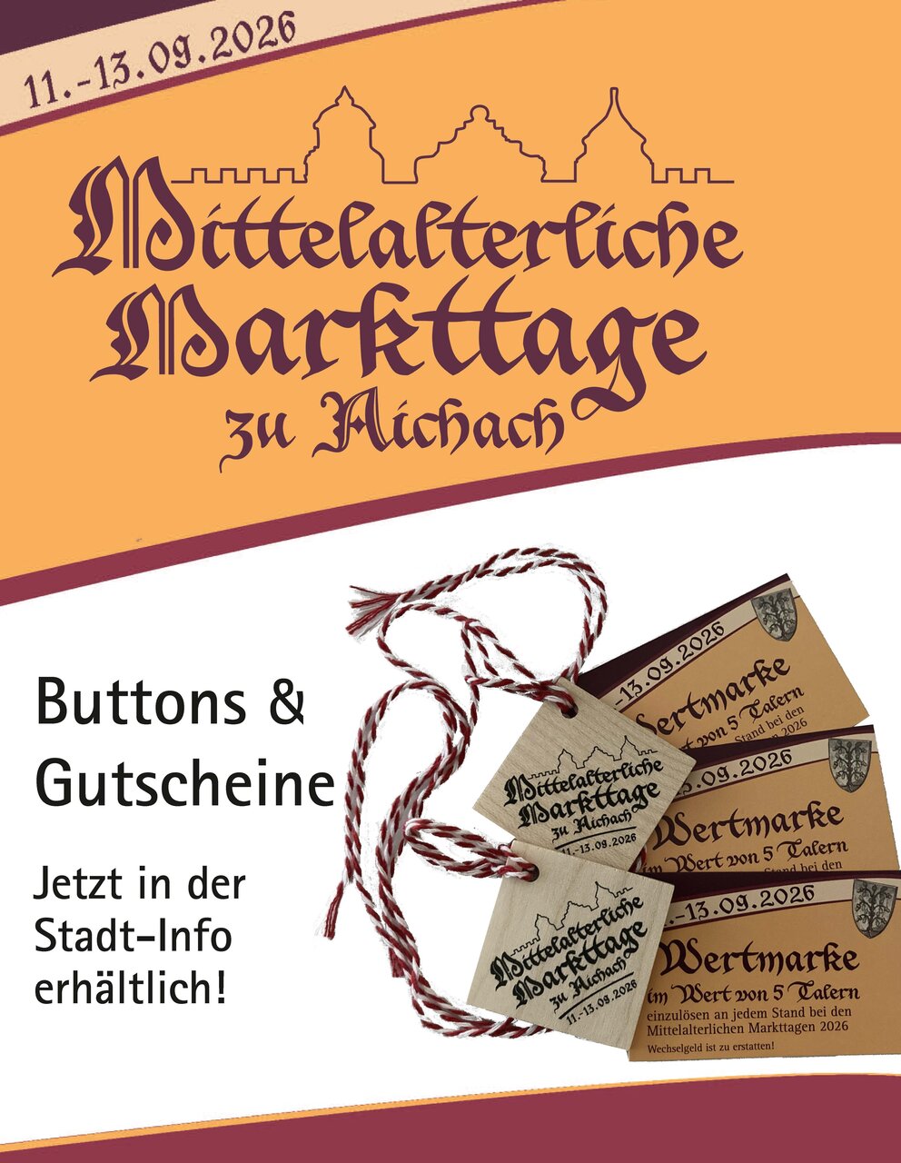 Buttons und Gutscheine